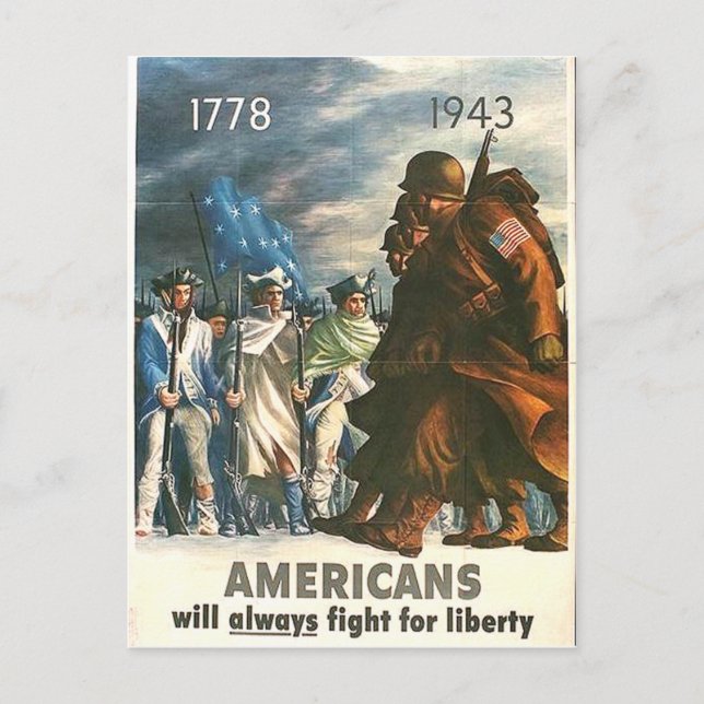 Die Amerikaner werden immer für Freiheit kämpfen! Postkarte (Vorderseite)