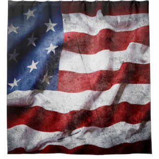 Die amerikanische Fahne schmiegen. Duschvorhang