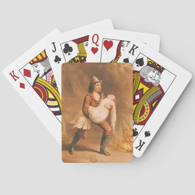Die amerikanische Feuerwehrmann-Art 3 Spielkarten (Rückseite)