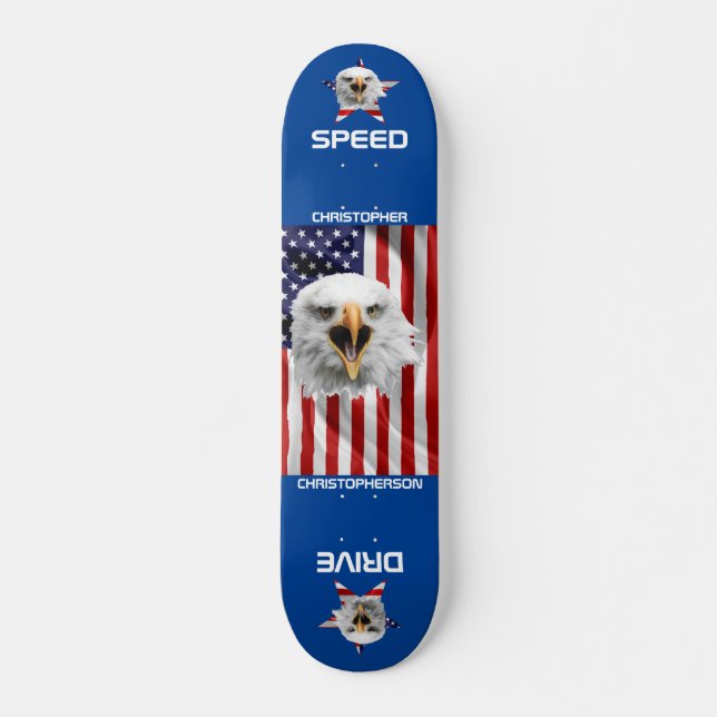 Die amerikanische Flagge, Adler, Star Patriotic Skateboard (Vorne)