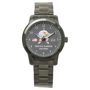 Die amerikanische Flagge, der Atemberaubende Adler Armbanduhr