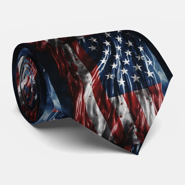 Die amerikanische Flagge; die US Flagge Krawatte (Gerollt)