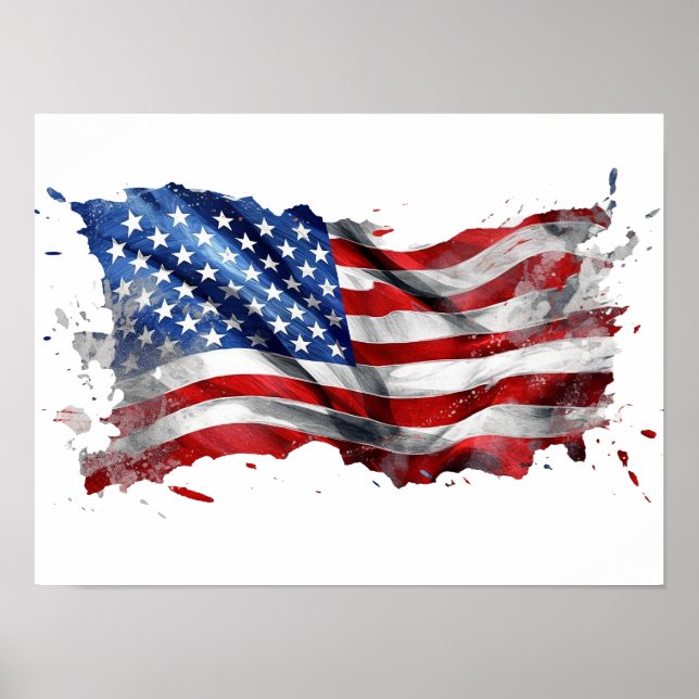 Die amerikanische Flagge: ein Symbol der Freiheit Poster (Vorne)