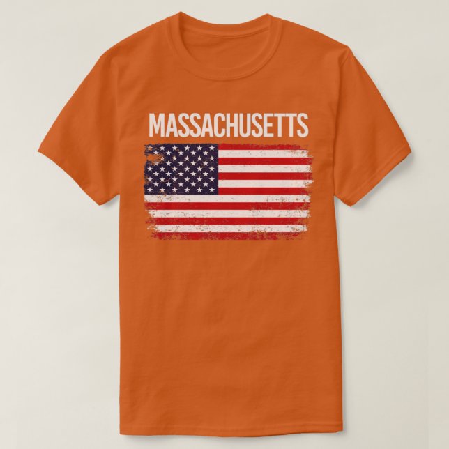 Die amerikanische Flagge Massachusetts T-Shirt (Design vorne)