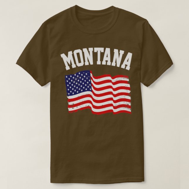 Die amerikanische Flagge Montana1 T-Shirt (Design vorne)