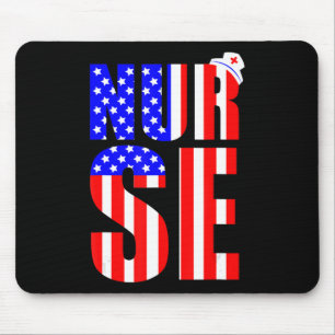 Die amerikanische Flagge Nurse 4. Juli RN LPN Nurs Mousepad