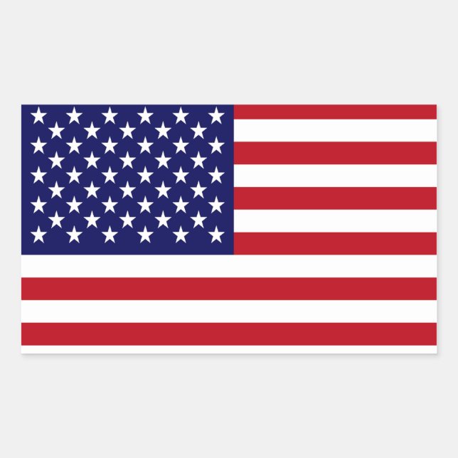 Die amerikanische Flagge Rechteckiger Aufkleber (Vorderseite)