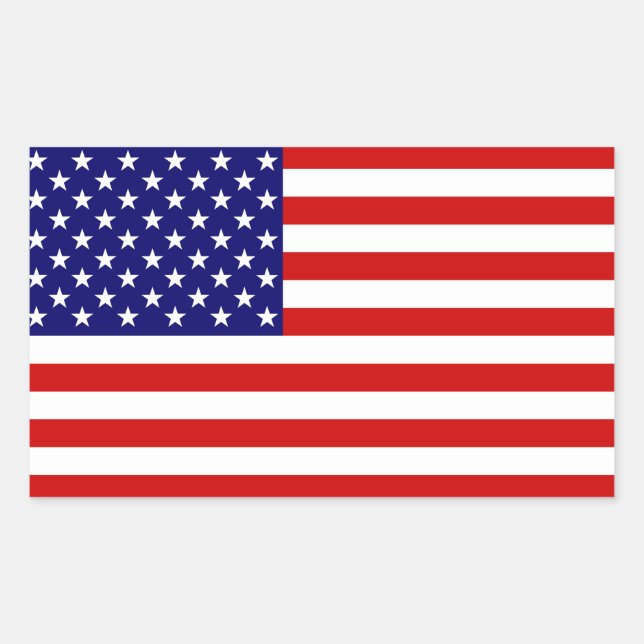 Die amerikanische Flagge Rechteckiger Aufkleber (Vorderseite)