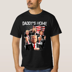 Die amerikanische Flagge Trump 2024 Daddys Zuhause T-Shirt