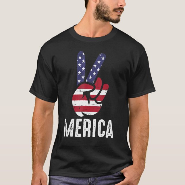 Die amerikanische Flagge und das patriotische Zeic T-Shirt (Vorderseite)