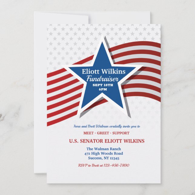Die amerikanische Fundraising-Einladung Einladung (Vorderseite)