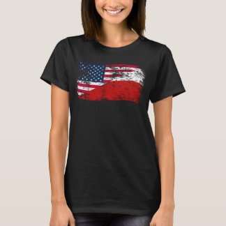 Die amerikanische und die polnische Flagge wurden T-Shirt