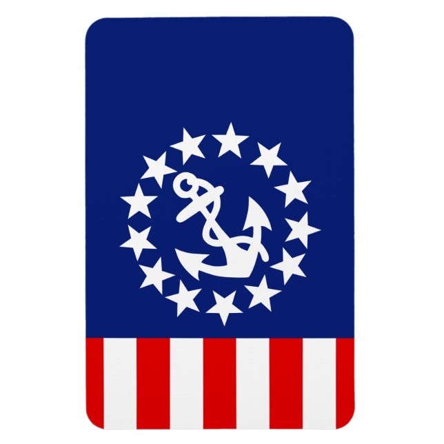 Die amerikanische Yachtflagge liegt an der Marina Magnet (Vertikal)