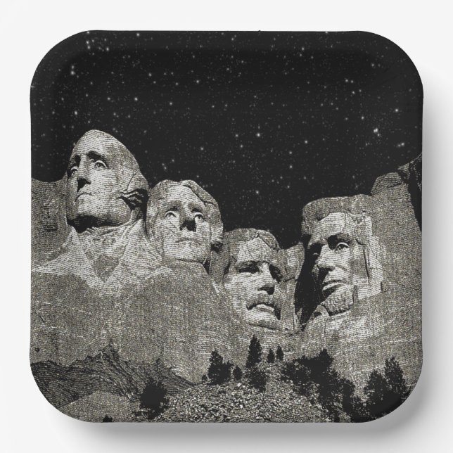 Die amerikanischen Präsidenten Mount Rushmore Pappteller (Vorderseite)