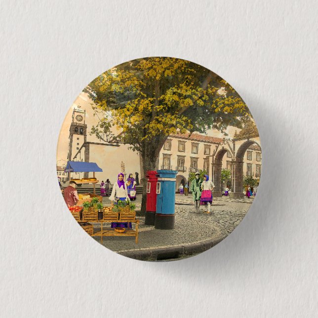 Die Ananasverkäuferin (Ponta Delgada - Açores)  Button (Vorderseite)
