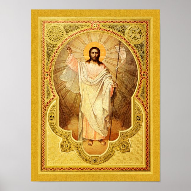 Die Anastasis - Christus ist auferstanden! Icon Po Poster (Vorne)
