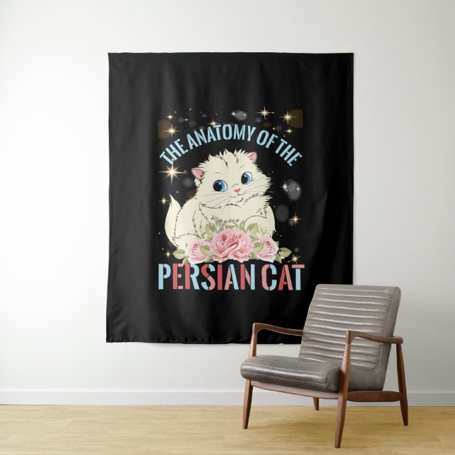 Die Anatomie der persischen Katze Wandteppich (Beispiel)