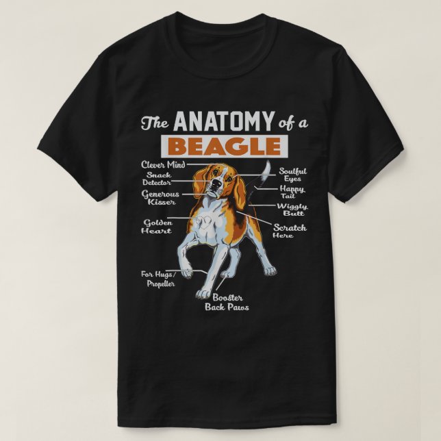 Die Anatomie eines Beagle  T-Shirt (Design vorne)