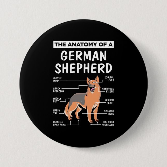 Die Anatomie eines deutschen Hirten Button (Vorderseite)