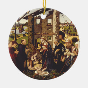 Die Anbetung von Biagio d'Antonio Mittelalterliche Keramik Ornament