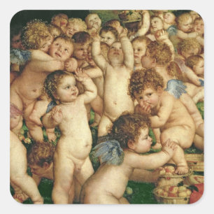 Die Anbetung von Venus, 1519 Quadratischer Aufkleber