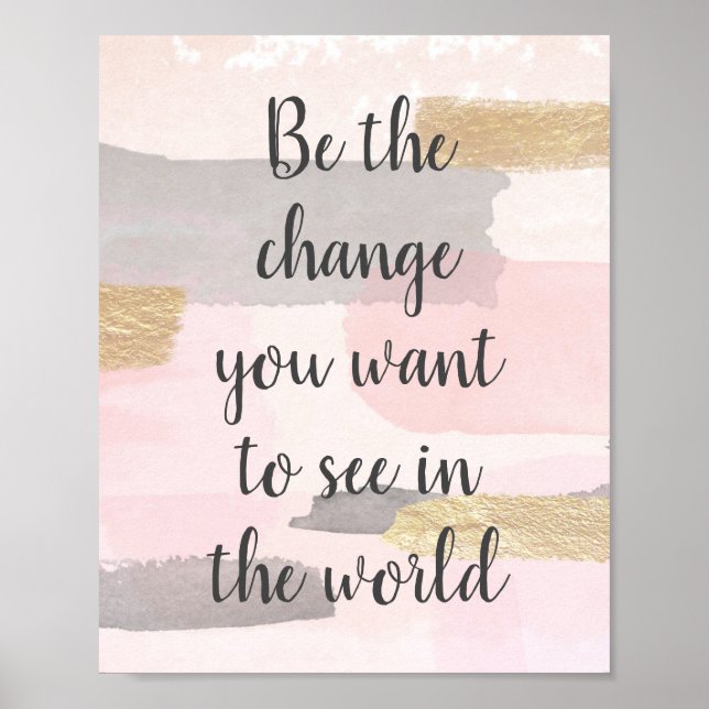 DIE ÄNDERUNG, DIE SIE GEWOLLT HABEN - Pink Gold Qu Poster (Vorne)