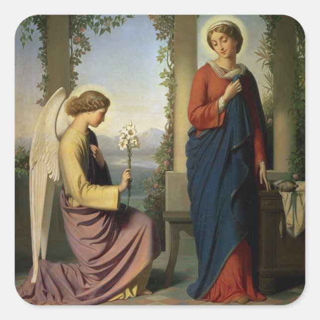 Die Angelika-Salutation, oder Die Ankündigung, 186 Quadratischer Aufkleber (Vorderseite)