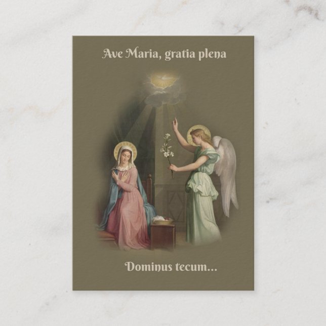 Die angelus-Gebets-Ankündigung der Engels-heiligen Visitenkarte (Vorderseite)