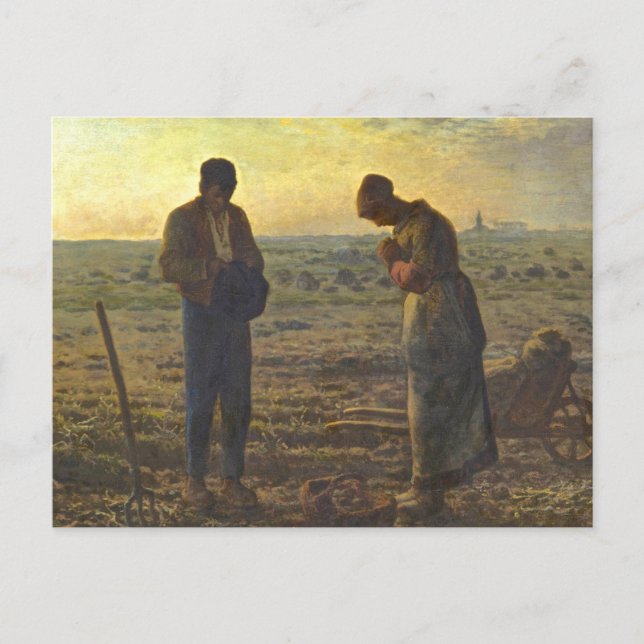 Die Angelus Jean Francois Millet Postkarte (Vorderseite)