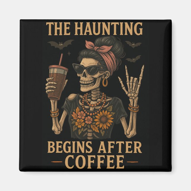 Die Angst beginnt nach dem Kaffee - Kühlschrankmag Magnet (Vorne)