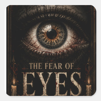 Die Angst vor Augen Gothic Halloween Quadratischer Aufkleber