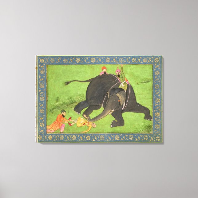 Die Anhänger retten einen gefallenen Mann aus eine Leinwanddruck (Vorderseite)