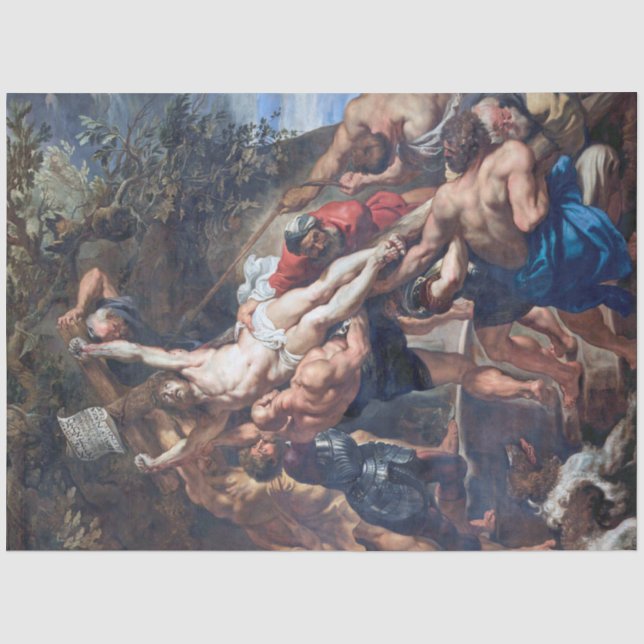 Die Anhebung des Kreuzes, Rubens Seidenpapier (Vorderseite)