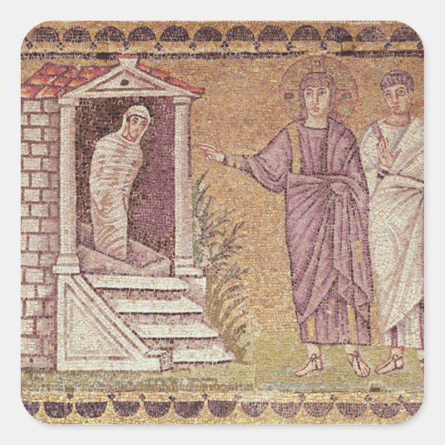 Die Anhebung von Lazarus Quadratischer Aufkleber (Vorderseite)