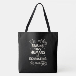 Die Anhebung winziger Menschen erschöpft Tasche