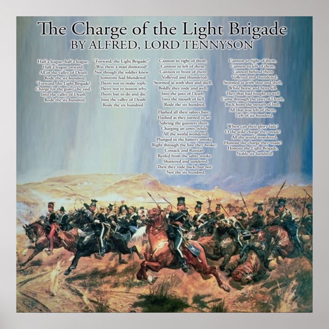 Die Anklage des Lichtbrigade Gedicht Alfred Lord T Poster (Vorne)