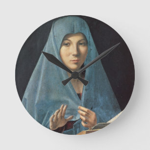 Die Ankündigung, 1474-75 (Öl auf Platte) Runde Wanduhr