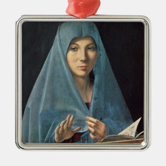 Die Ankündigung, 1474-75 (Öl auf Platte) Silbernes Ornament (Vorne)