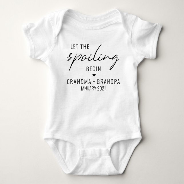 Die Ankündigung der Großeltern-Ankündigung für den Baby Strampler (Vorderseite)