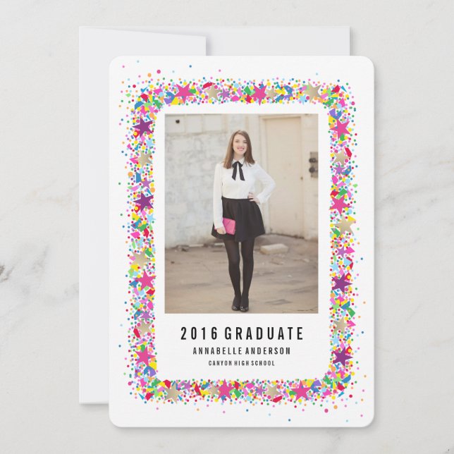 Die Ankündigung des Abschlusses von Confetti (Vorderseite)