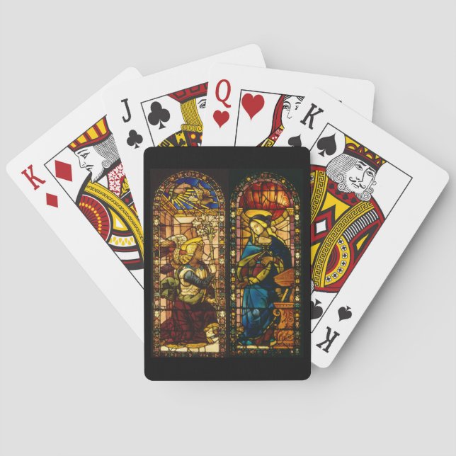 Die Ankündigung in mehrfarbigen Farben Spielkarten (Rückseite)