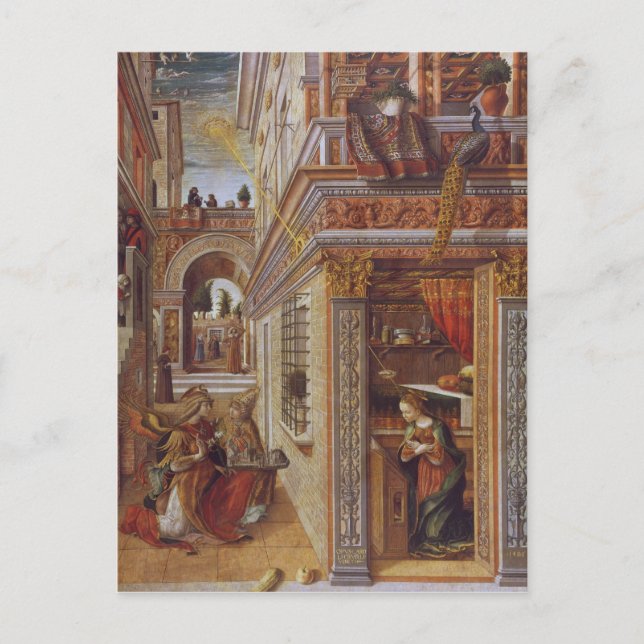 Die Ankündigung mit St. Emidius, 1486 Postkarte (Vorderseite)