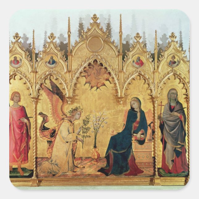 Die Ankündigung mit St. Margaret und St. Quadratischer Aufkleber (Vorderseite)