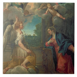 Die Ankündigung (Öl auf Leinwand) 2 Fliese