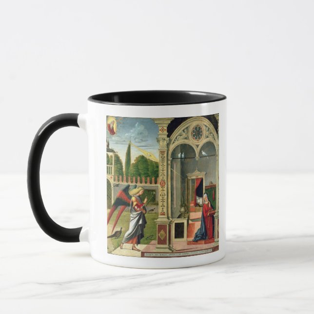 Die Ankündigung (Öl auf Platte) 2 Tasse (Links)