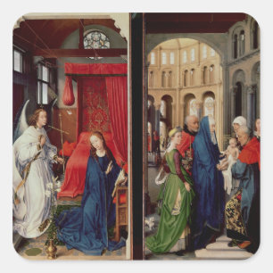 Die Ankündigung und die Darstellung im Tempel Quadratischer Aufkleber
