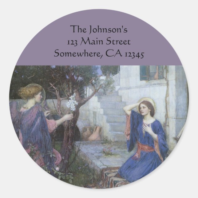 Die Ankündigung von John William Waterhouse Runder Aufkleber (Vorderseite)