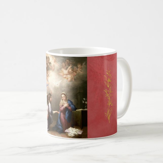Die Ankündigung von Murillo (im Detail) Kaffeetasse (VorderseiteRechts)