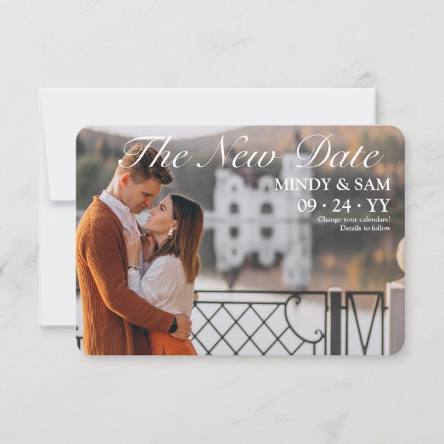 Die Ankündigung zur Verschiebung des neuen Fotos (Vorderseite)