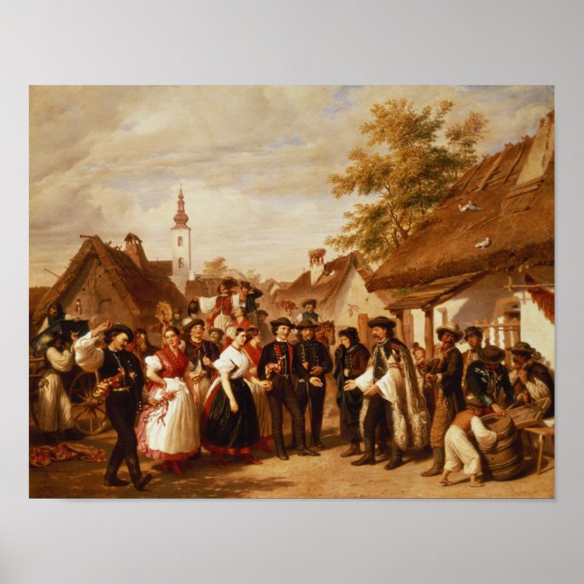 Die Ankunft der Braut, 1856 Poster (Vorne)